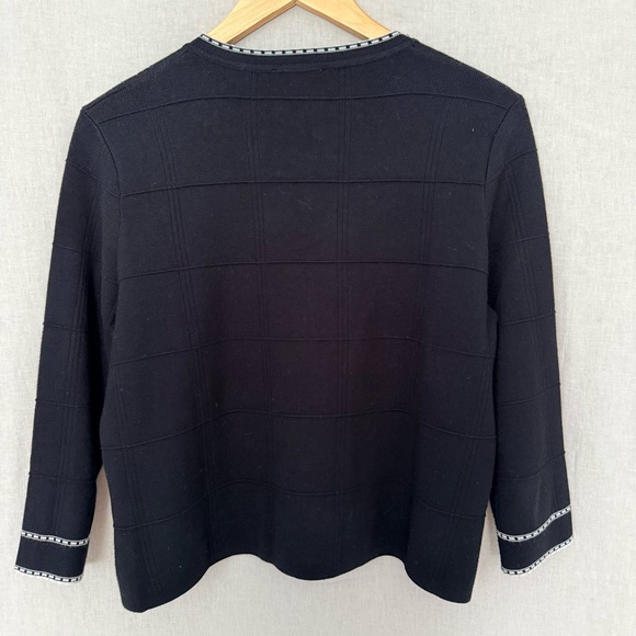 Adrianna Papell | Lady Jacket | Black with White Trim - Picture 8 of 8